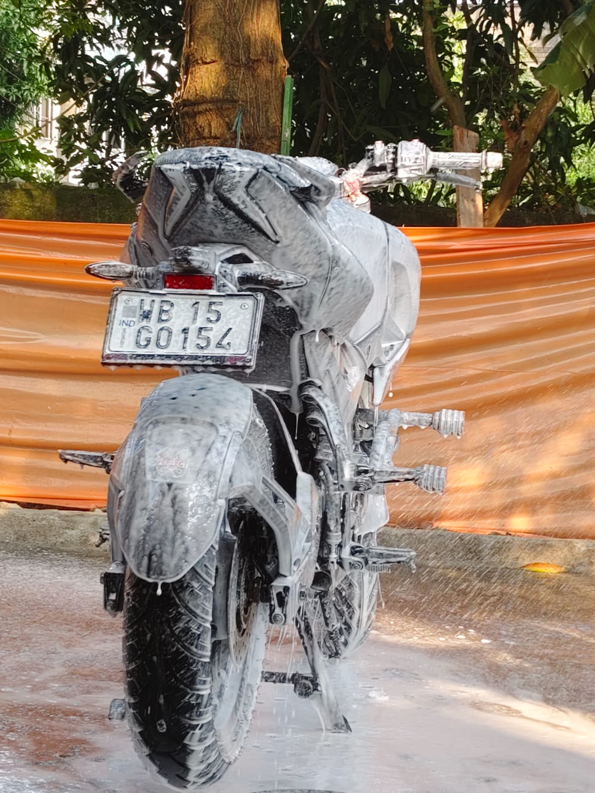 Foam applied